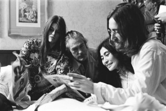 John and Yoko's second "Bed-In for Peace", pictured here with Dr. Timothy Leary.